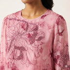 Blush Bloom Swarovski Georgette Top
