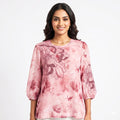Blush Bloom Swarovski Georgette Top