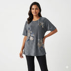 Midnight Shimmer Floral Formal Top