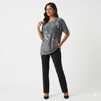 Midnight Shimmer Floral Formal Top