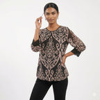 Midnight Noir Printed Formal Top