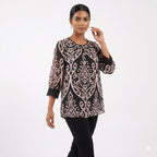 Midnight Noir Printed Formal Top