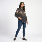 Smoky Eclipse Printed Formal Shirt Top
