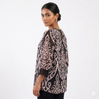 Midnight Noir Printed Formal Top