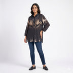 Smoky Eclipse Printed Formal Shirt Top