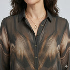 Smoky Eclipse Printed Formal Shirt Top