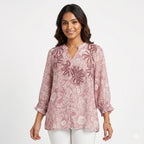Blush Bloom Embroidered Georgette Top