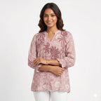 Blush Bloom Embroidered Georgette Top