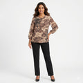 Mocha Shimmer Georgette Top