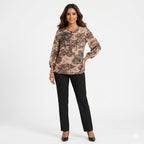 Mocha Shimmer Georgette Top