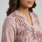 Blush Bloom Embroidered Georgette Top