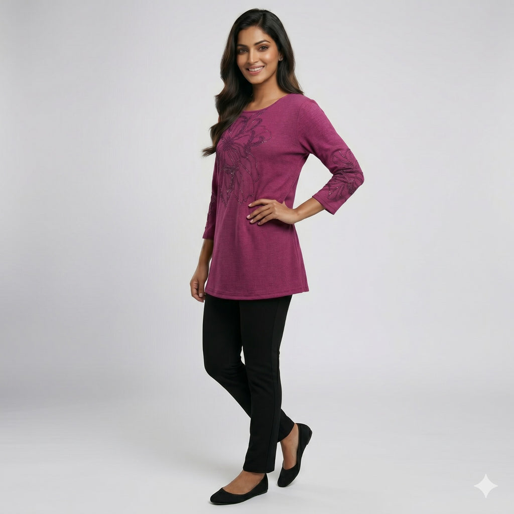 Plum Blossom Elegance Formal Top