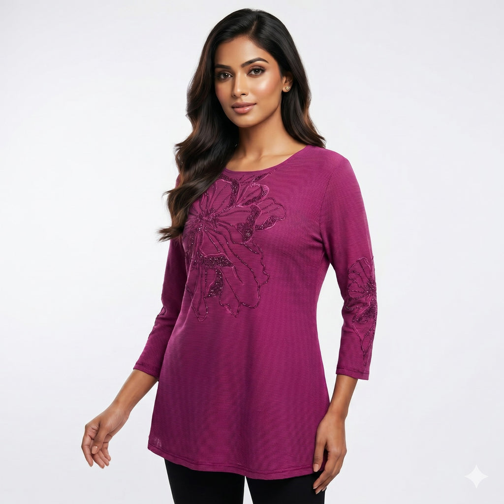 Plum Blossom Elegance Formal Top