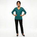 Emerald Sparkle Elegance Formal Top