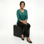 Emerald Sparkle Elegance Formal Top