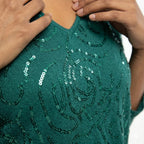 Emerald Sparkle Elegance Formal Top