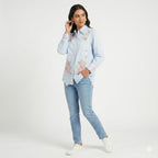 Sky Blossom Embroidered Cotton Top