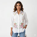 Ivory Blossom Embroidered Cotton Top