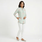 Mint Blossom Threadwork Top