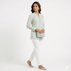 Mint Blossom Threadwork Top