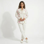 Blush Garden Embroidered Tunic Top