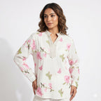 Blush Garden Embroidered Tunic Top