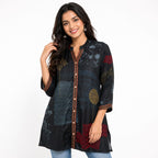 Midnight Tribal Print Georgette Top