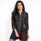 Midnight Tribal Print Georgette Top