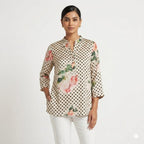 Rosé Dot Printed Crepe Top