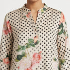 Rosé Dot Printed Crepe Top