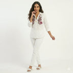 Blossom Grace Embroidered Cotton Shirt Top