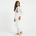 Blossom Grace Embroidered Cotton Shirt Top