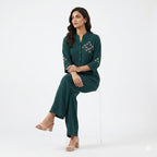 Emerald Bloom Beaded Cord-set