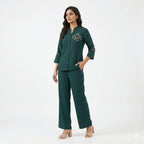 Emerald Bloom Beaded Cord-set