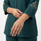 Emerald Bloom Beaded Cord-set