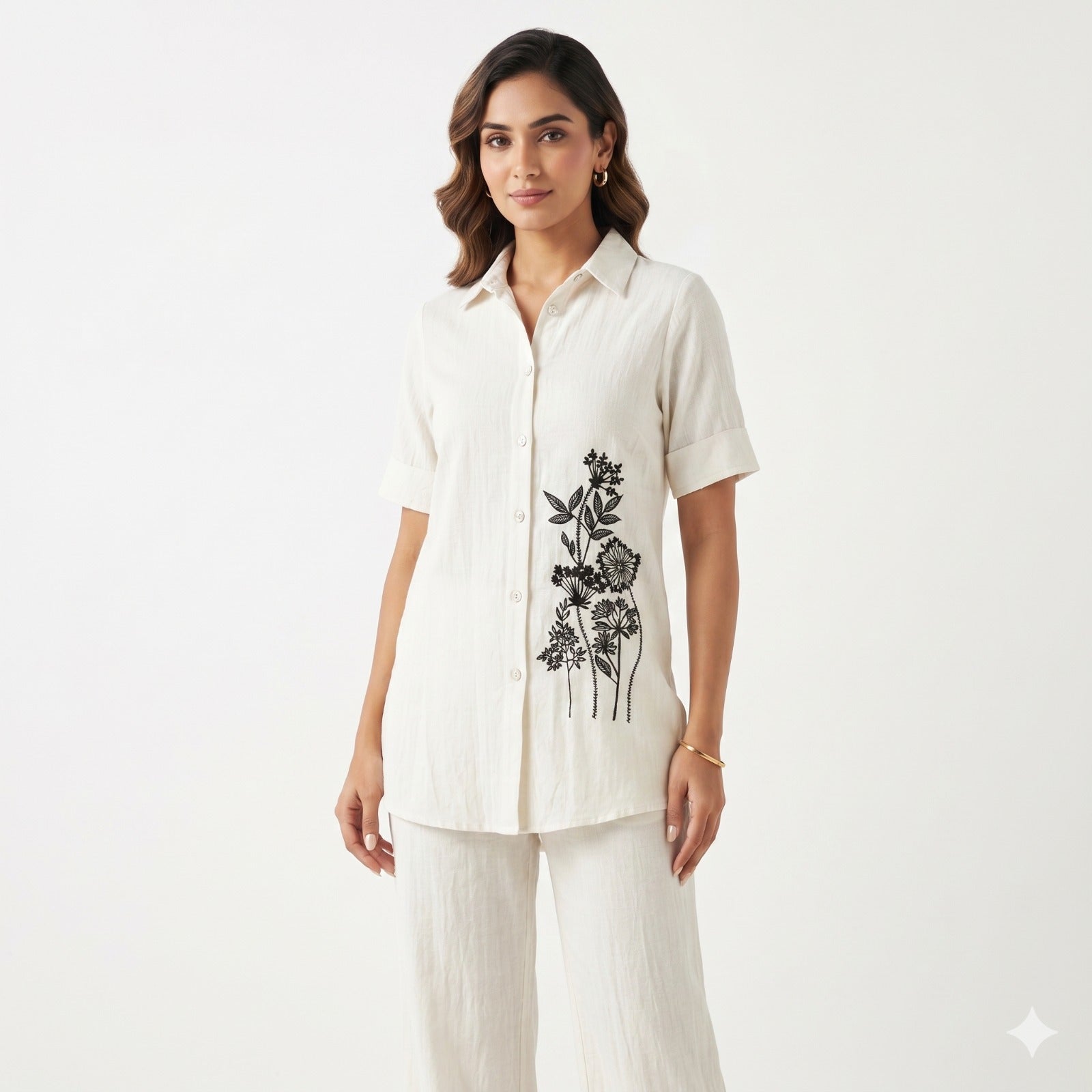 Ivory Blossom Embroidered Cord-set