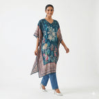 Midnight Bloom Printed Kaftan Top