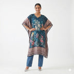 Midnight Bloom Printed Kaftan Top