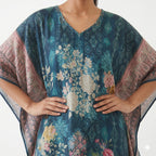 Midnight Bloom Printed Kaftan Top