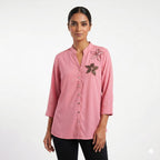 Blush Petal Embellished Georgette Top
