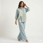 Misty Bloom Drop-Shoulder Cord-set