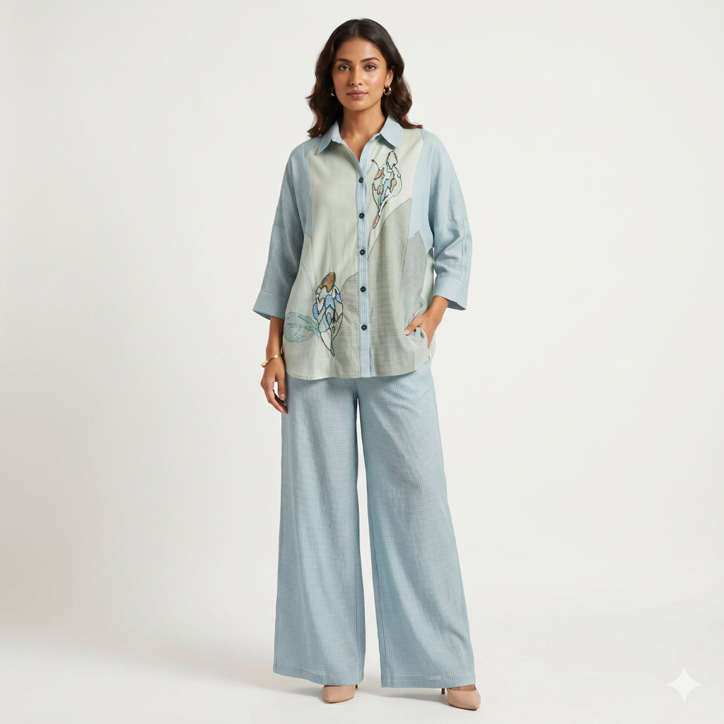 Misty Bloom Drop-Shoulder Cord-set