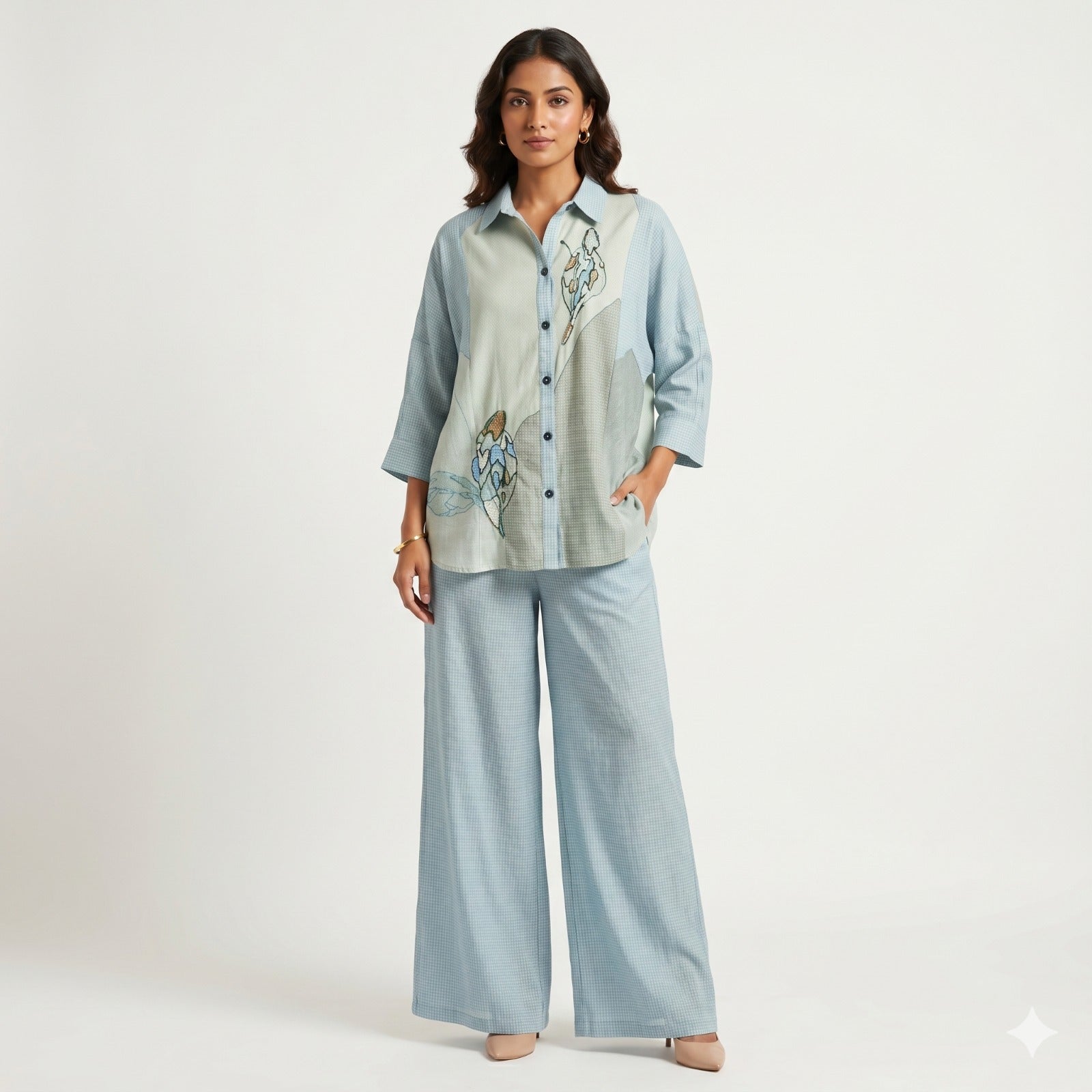 Misty Bloom Drop-Shoulder Cord-set