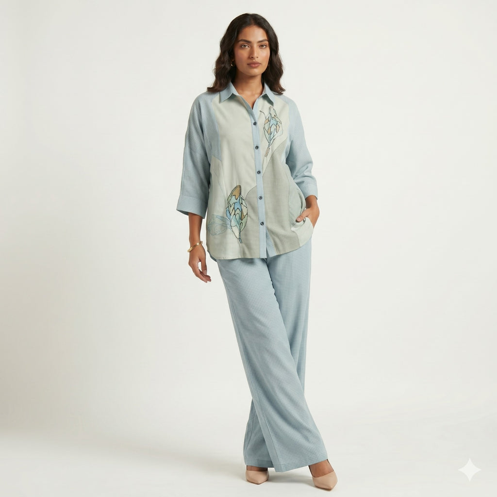Misty Bloom Drop-Shoulder Cord-set