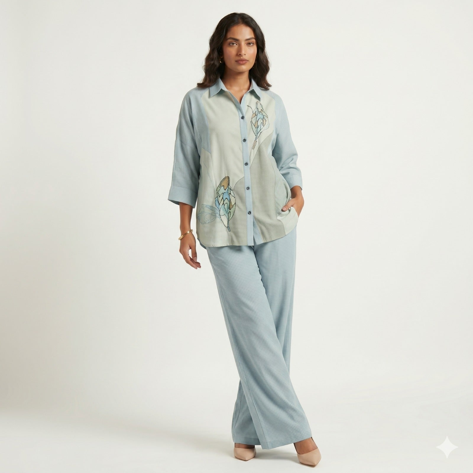 Misty Bloom Drop-Shoulder Cord-set