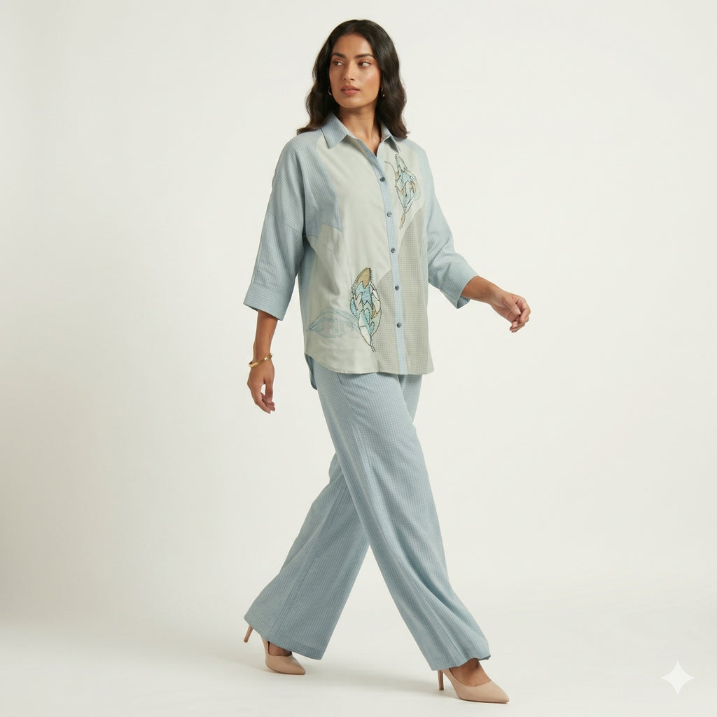 Misty Bloom Drop-Shoulder Cord-set