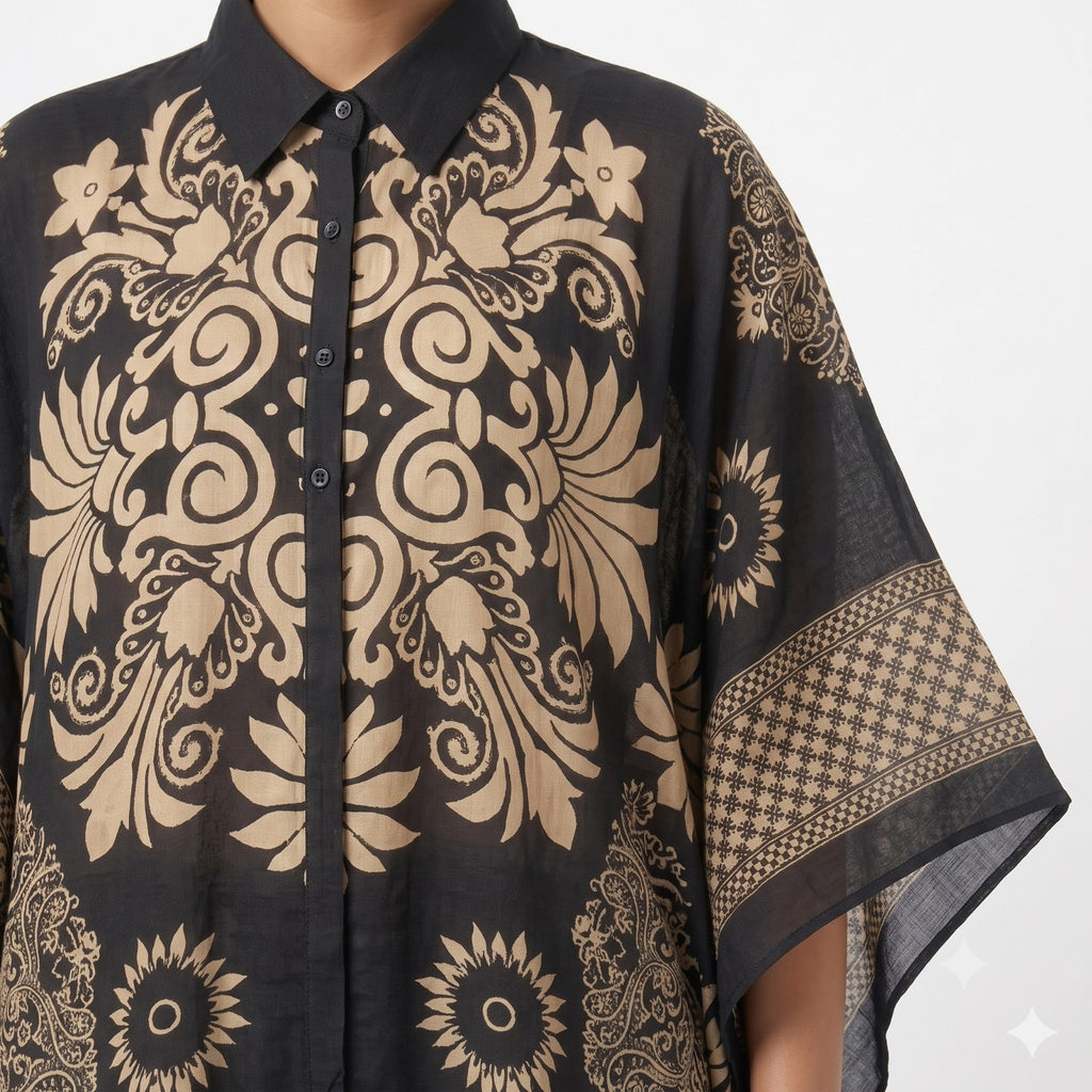 Golden Noir Kaftan Top