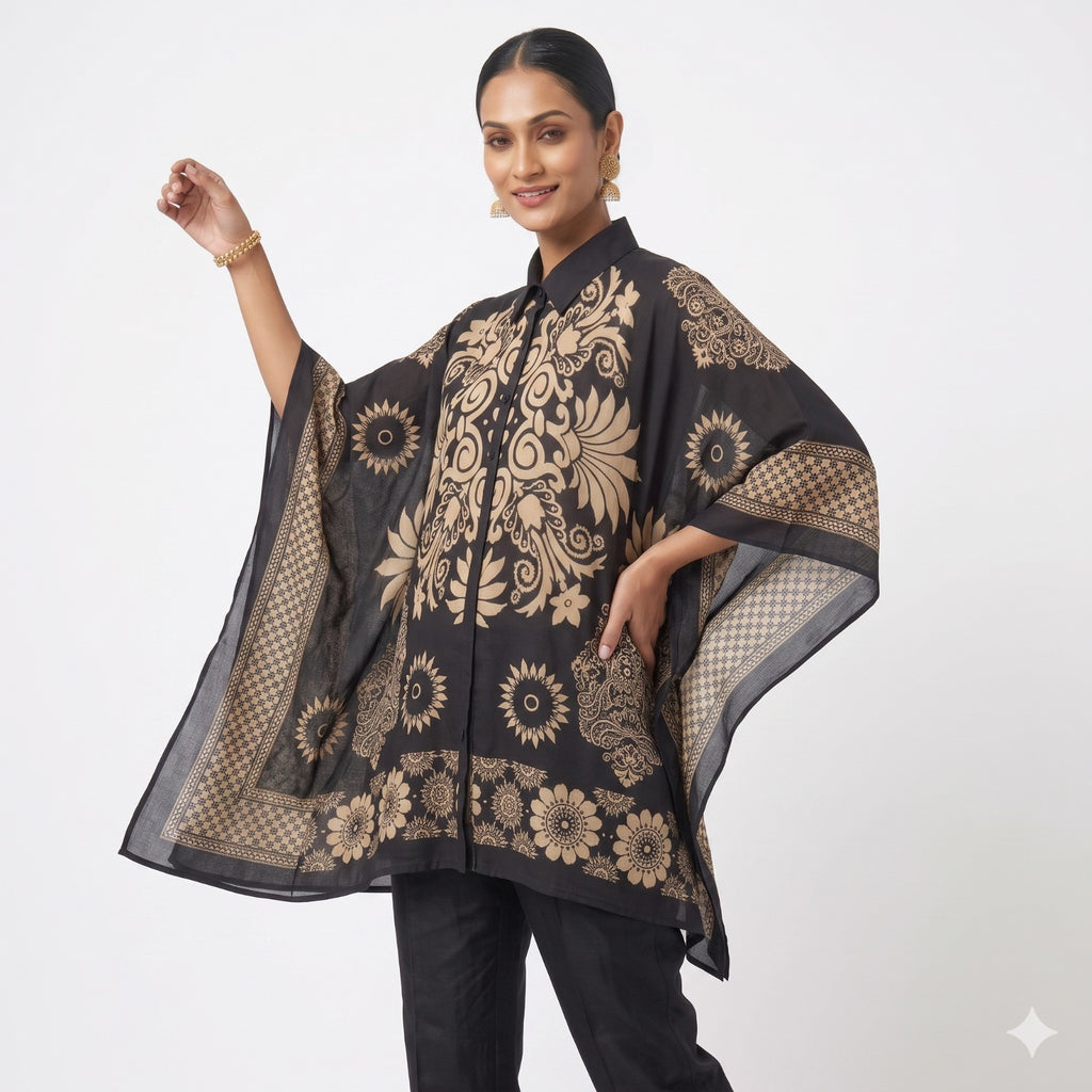 Golden Noir Kaftan Top