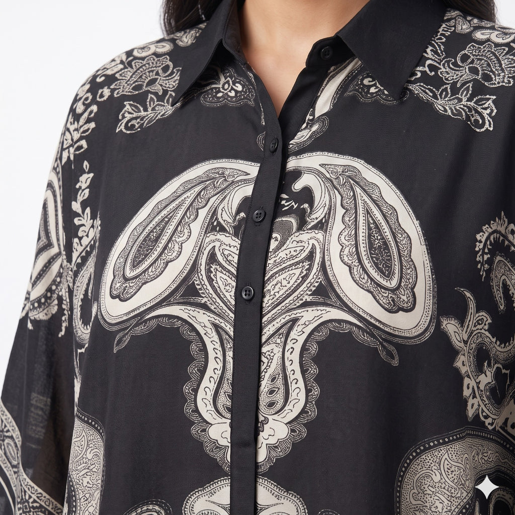 Midnight Paisley Kaftan Top
