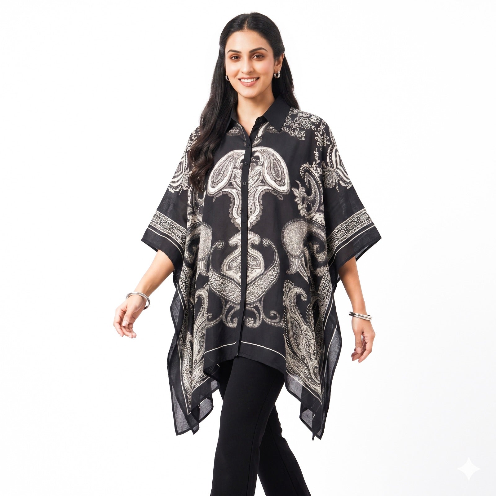 Midnight Paisley Kaftan Top